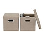 Household Essentials Medium Stackable Folding Fabric Storage Bin, 11" x 11.4"x 11.4", 24.75 Qt., Beige, 2/Pack (802-1)~#|#~75D3BC99-D4BA-46F3-A19CE2FD40B09FF7_sc7