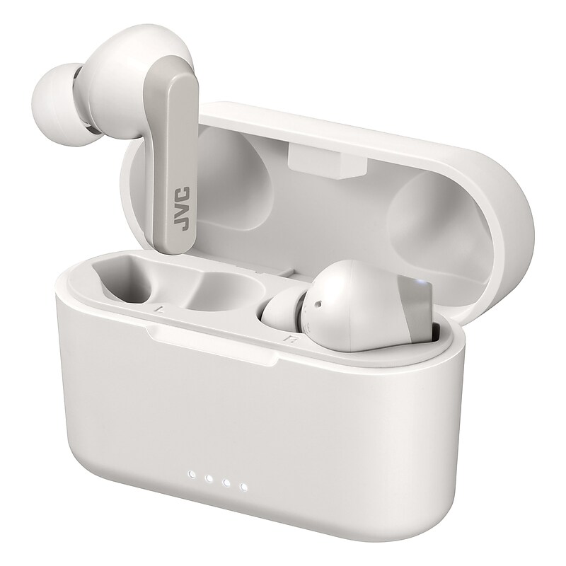 JVC RIPTIDZ True Wireless Earbuds with Charging Case, Bluetooth, White (HAA9TW) image 1