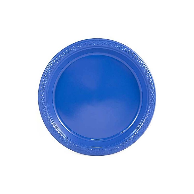 JAM Paper 7" Plastic Plates, Blue, 80/Pack (7255320674g) image 1
