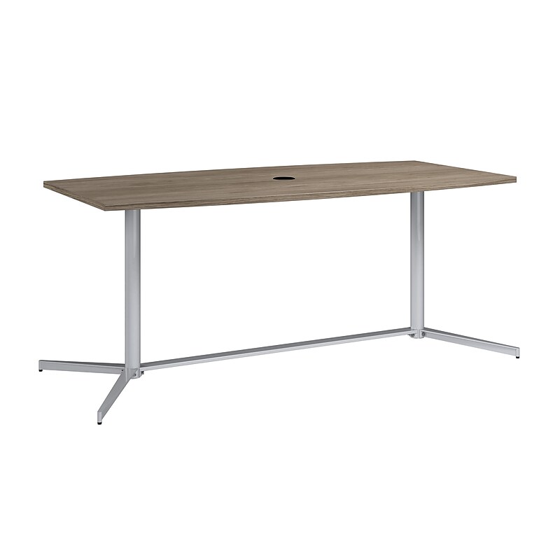 Bush Business Furniture 72"W x 36"D Boat Shaped Conference Table, Modern Hickory (99TBM72MHSVK) image 1
