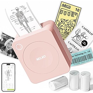 Nelko P21 Portable Bluetooth Thermal Label Printer, Pink (P21PK
