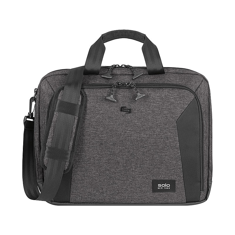Solo New York Voyage Polyester Briefcase, Laptop Compatible, TSA Checkpoint Friendly, Gray/Black (NOM301-10) image 1