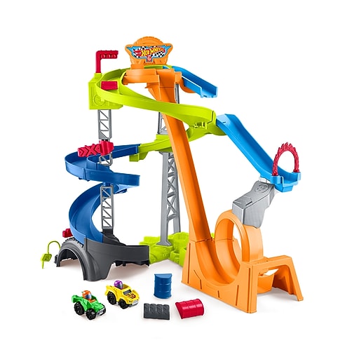 Fisher-Price Hot Wheels Spiral Stunt Speedway Race Track by Little