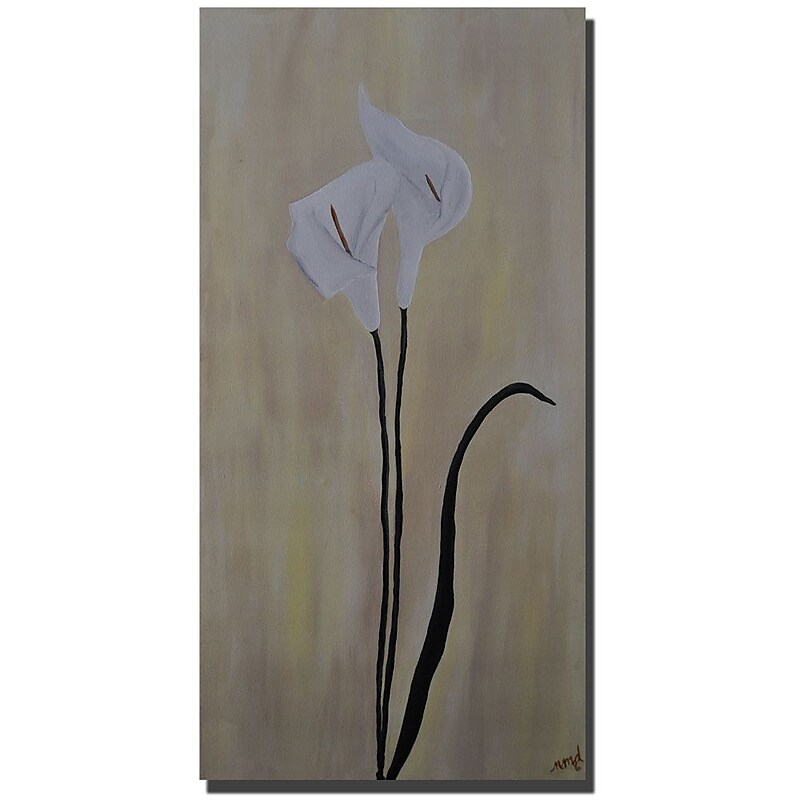 Trademark Fine Art Nicole Dietz Calla Pair Gallery Wrapped Canvas Art 12x24 Inches image 1