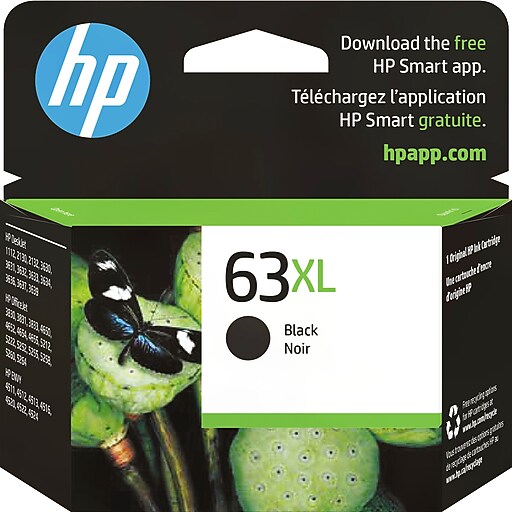 HP 63XL Black High Yield Ink Cartridge, Prints Up to 430