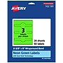 Avery Decorative Edge Multipurpose Labels, 2-3/8" x 8", Neon Green, 60/Pack (94117)~#|#~75F1DFED-382E-4A6C-B76EE057766D9C97_sc7