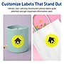 Avery Round Scalloped Laser/Inkjet Multipurpose Labels, 2.5" Dia, Neon Yellow (360/Box)~#|#~75F7E69F-BEEF-4907-98D31545D3110295_sc7