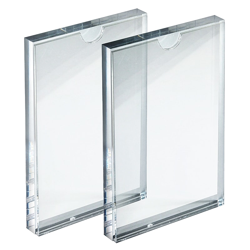 Azar Card Holder, Desktop/Countertop, Top Loading Acrylic, 2/Pack (104552-2PK) image 1