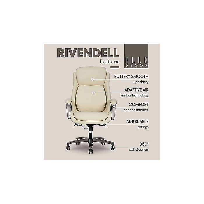 Elle Decor Rivendell AIR Lumbar Ergonomic Vegan Leather Swivel