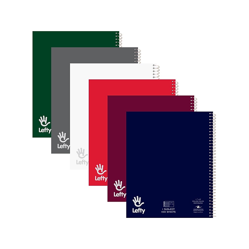 Roaring Spring Paper Products 1-Subject Notebooks, 9" x 11", College Ruled, 100 Sheets, Each (11096) image 1