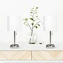 Creekwood Home Oslo Duo 19.5" LED Table Lamp with USB Port, Brushed Steel/White Shade, 2/Set (CWT-2012-WH-2PK)~#|#~760A9D75-A5C1-49D9-A60EF35AB23478E5_sc7