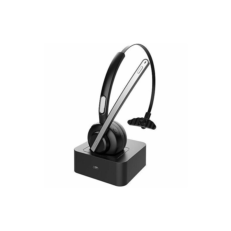 4XEM Interchangeable Wireless Noise Canceling Bluetooth Mono Headset, USB-C (4XWLHSTH10B) image 1