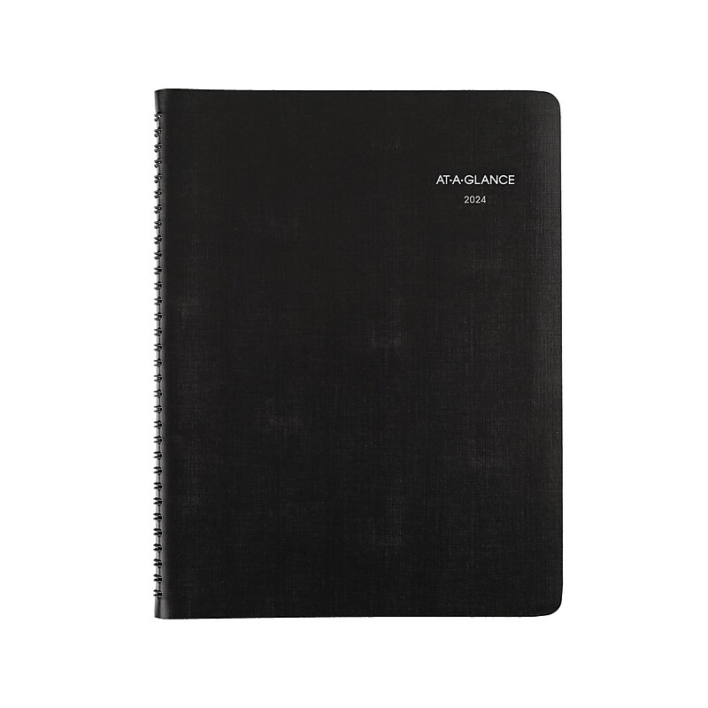 2024 AT-A-GLANCE QuickNotes 8" x 11" Weekly & Monthly Planner, Black (760352-05-24) image 1