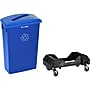 Alpine Industries Polypropylene Recycling Bin with Lid and Dolly, 23 Gallon, Blue (ALP477-BLU4-PKD)~#|#~762684A9-D7EC-4785-9EA22B3F9924B51B_sc7