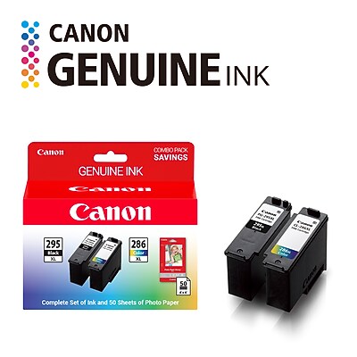 Canon PG-295XL/CL-286XL Black/Tri-Color High Yield Ink Cartridge and Paper Bundle, 2/Pack (7164C005) Sansujyuku sansujyuku.com
