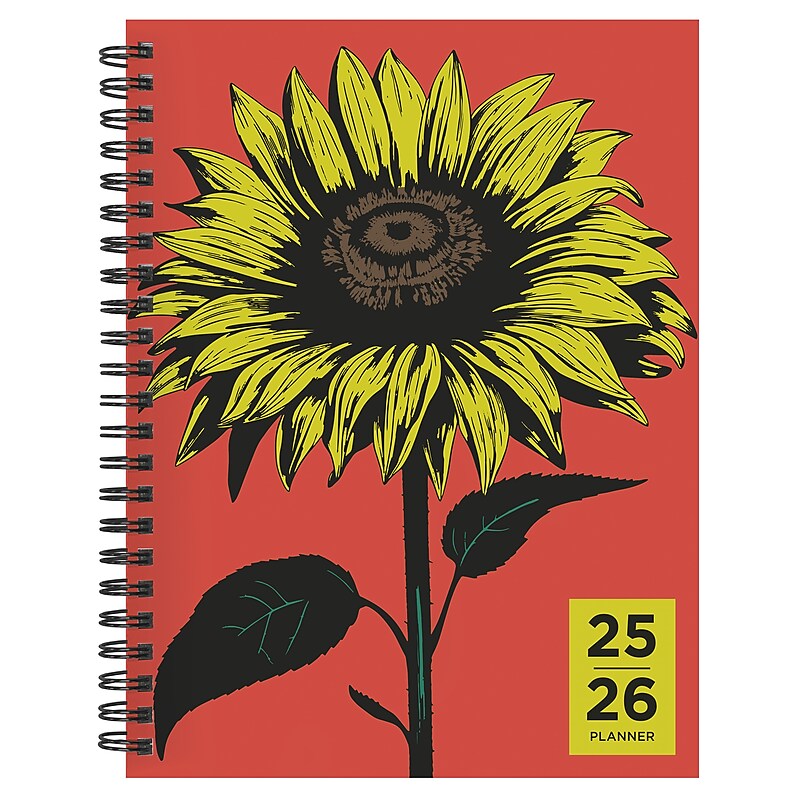 2025-2026 TF Publishing Andys Sunflower 6.5" x 8" Academic Year Weekly & Monthly Planner, Paperboard Cover (AY26-9200) image 1