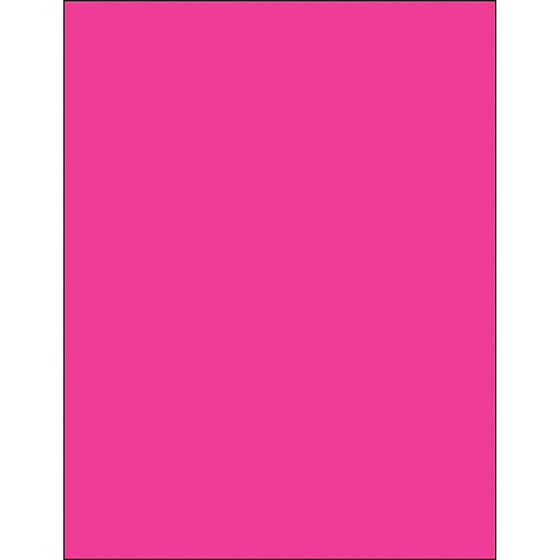 Tape Logic Rectangle Laser Labels, 8 1/2" x 11", Fluorescent Pink, 100/Case (LL185PK) image 1