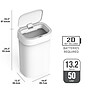 Nine Stars Plastic Motion Sensor Trash Can, 13.2 Gallon, White (DZT-50-44S)~#|#~7642B8D8-E0B1-4CFC-B9D06FFE0C4D938D_sc7