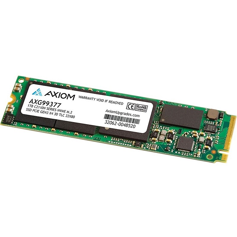 Axiom AXG99377 1TB C2110n Series PCIe Gen3x4 NVMe M.2 TLC SSD, TAA Compliant image 1
