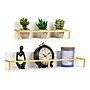 Mind Reader 2 Metal Floating Shelves, 4" x 4" x 18", White/Gold (MDG2SH-WHT)~#|#~765719EA-F39C-4F3F-8453E256C79C4FB2_sc7