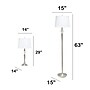 Lalia Home Classix 63"/29" Brushed Nickel Three-Piece Floor/Table Lamp Set with Tapered Shades (LHS-1000-BN)~#|#~76580878-F25F-44F0-BE0E79B84B616E71_sc7