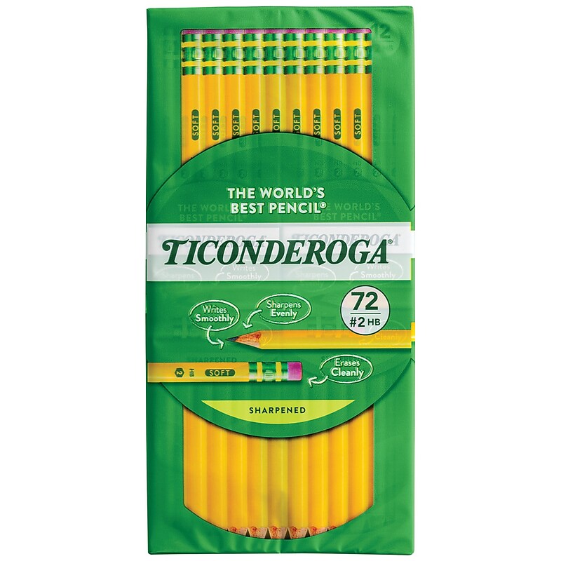 Ticonderoga Pre-Sharpened Wooden Pencil, 2.2mm, #2 Soft Lead, 72/Pack (X13972) image 1