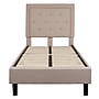 Flash Furniture Roxbury Tufted Upholstered Platform Bed in Beige Fabric, Twin (SLBK5TB)~#|#~76662037-A741-4998-9BBE3875F2B20979_sc7