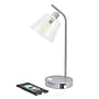 Simple Designs Sleek Essentials LED Desk Lamp, 15.75", with USB Ports, Silver (LD1074-SLV)~#|#~76729A21-0DD9-4874-90F2D686608FC70D_sc7