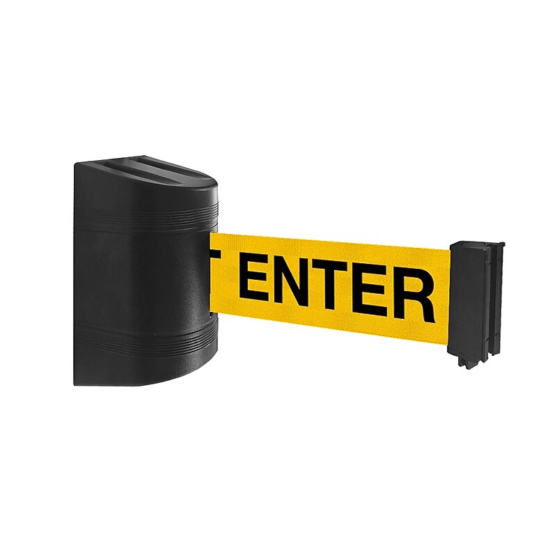 WallPro 300 Wall-Mountable 7.5' Retractable Belt Barrier, CAUTION DO NOT ENTER, Yellow/Black (WP300B-YBC75) image 1