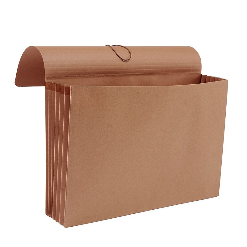 Staples Paper Stock File Pocket, 5.25" Expansion, Legal Size, Brown, 5/Pack (1076G5) image 1