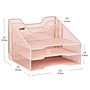 Mind Reader 5-Compartment Metal Desk Organizer, Pink (MESHBOX5-PNK)~#|#~7675E996-0F51-46F1-B61BAB905E562B03_sc7