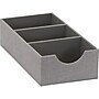 Household Essentials 3-Compartment Cardboard/Poly Linen/Nonwoven PP Drawer Organizer, Gray (727-1)~#|#~76766F09-55DD-435C-976F3A0711AB4BE4_sc7