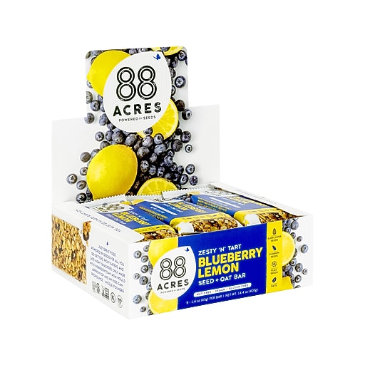88 Acres Warm 'N' Chewy GlutenFree Blueberry/Lemon Seed and Oat Bar, 1