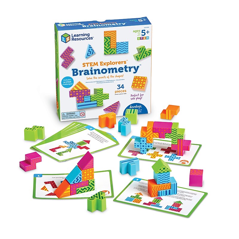 Learning Resources STEM Explorers Brainometry Brain-Teasing Puzzle Set, Multicolor (LER9306) image 1