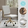 Martha Stewart Ivy Armless Faux Leather Swivel Office Chair, White/Polished Brass (CH2209211WHGLD)~#|#~767AB084-7BBB-4F04-97D62FE6EE0E6551_sc7