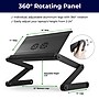 Uncaged Ergonomics WorkEZ Executive 18" x 11" Aluminum Adjustable Cooling Laptop Stand with 2 Fans & 3 USB Ports, Black (WEEFHB)~#|#~767BA5BC-720A-433D-9FA22E791170AAEC_sc7