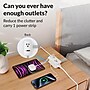 Uncaged Ergonomics 3-Outlet 3-USB Port Power Strip, 3', White (TC-w)~#|#~7681FB43-1B64-44E5-95E24EBDDF582B66_sc7