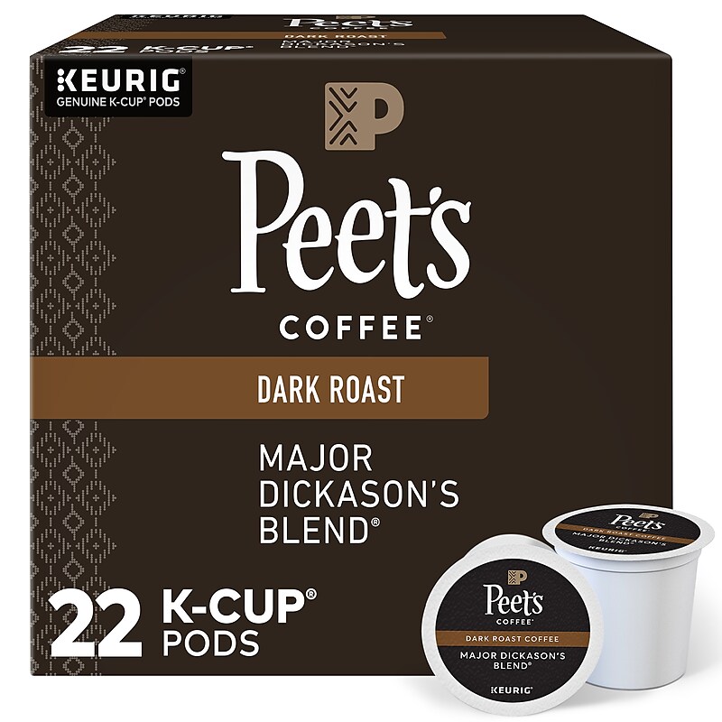 Peet's Coffee Major Dickason's Blend Coffee Keurig® K-Cup® Pods, Dark Roast, 22/Box (5000377638) image 1