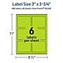 Avery Printable Rectangle Multipurpose Labels, 3" x 3.75", Bright Green, 480/Box (94248)~#|#~768FD34B-28D6-48B7-BB30ECE2BF703E08_sc7