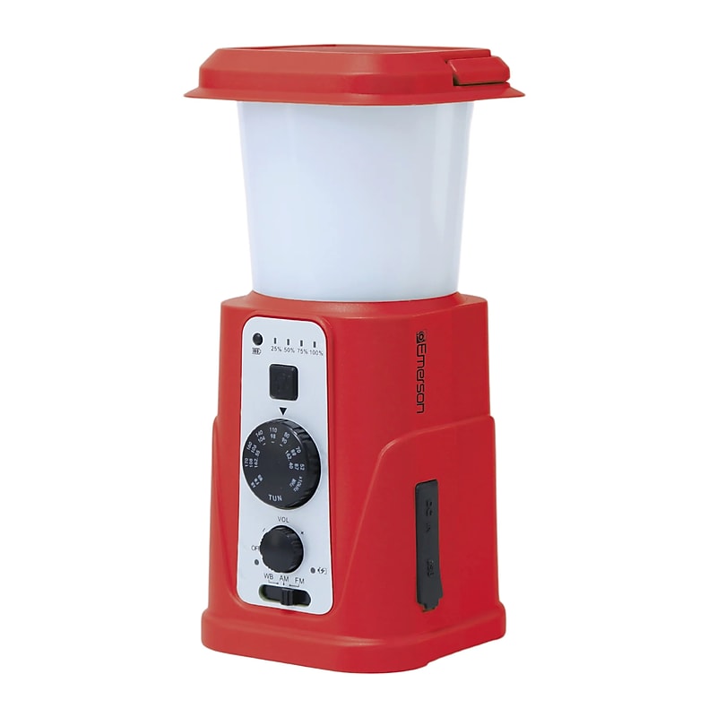 EMERSON ER-7054 Emergency Solar Radio Lantern, AM/FM/NOAA Weather Band, Waterproof, Red (ER-7054-RD) image 1