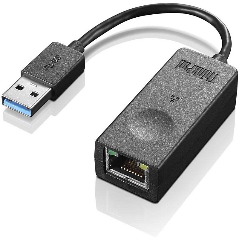 Lenovo ThinkPad USB-A to Ethernet Adapter, Female to Male, Gray (4X90S91830) image 1
