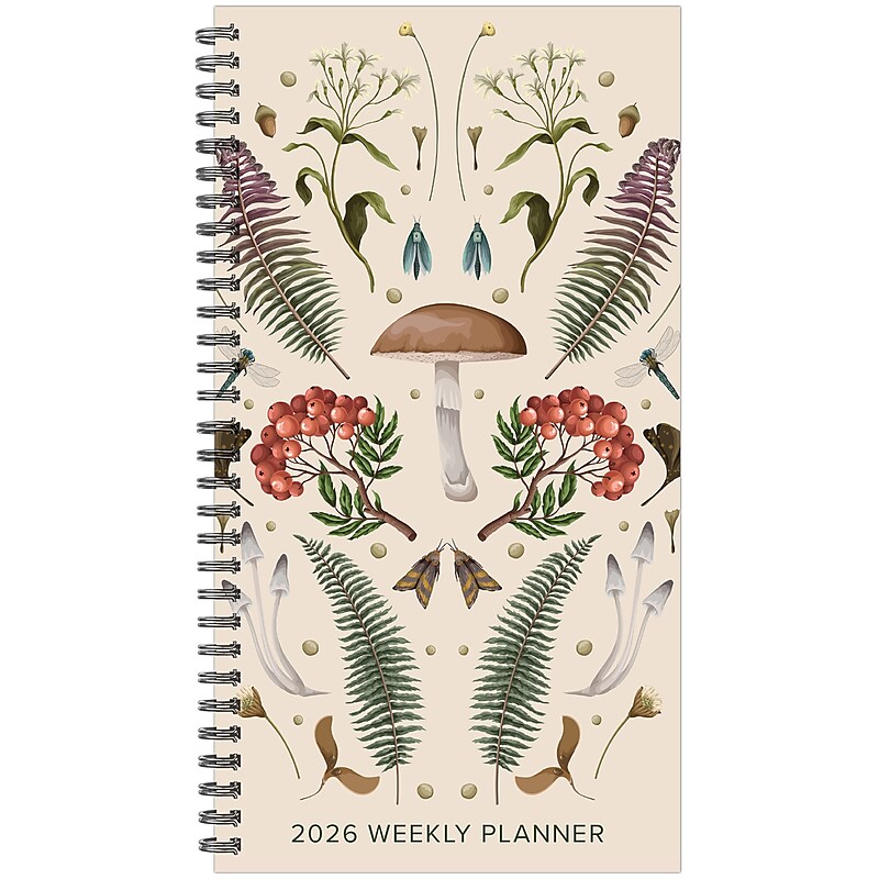 2026 Willow Creek Woodland Mushroom 3.5" x 6.5"  Weekly & Monthly Planner, Paperboard Cover (57360) image 1