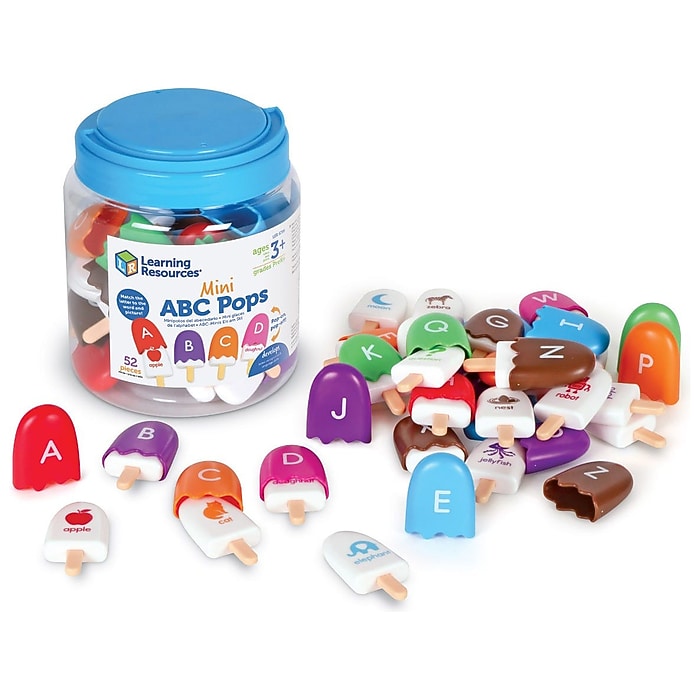 Learning Resources Mini ABC Ice Pops, Assorted Colors, 26/Set