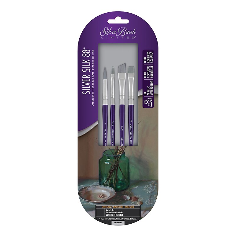Silver Brush Silver Silk 88 Variety Brush Set, 4/Set (SLVSK8113S) image 1
