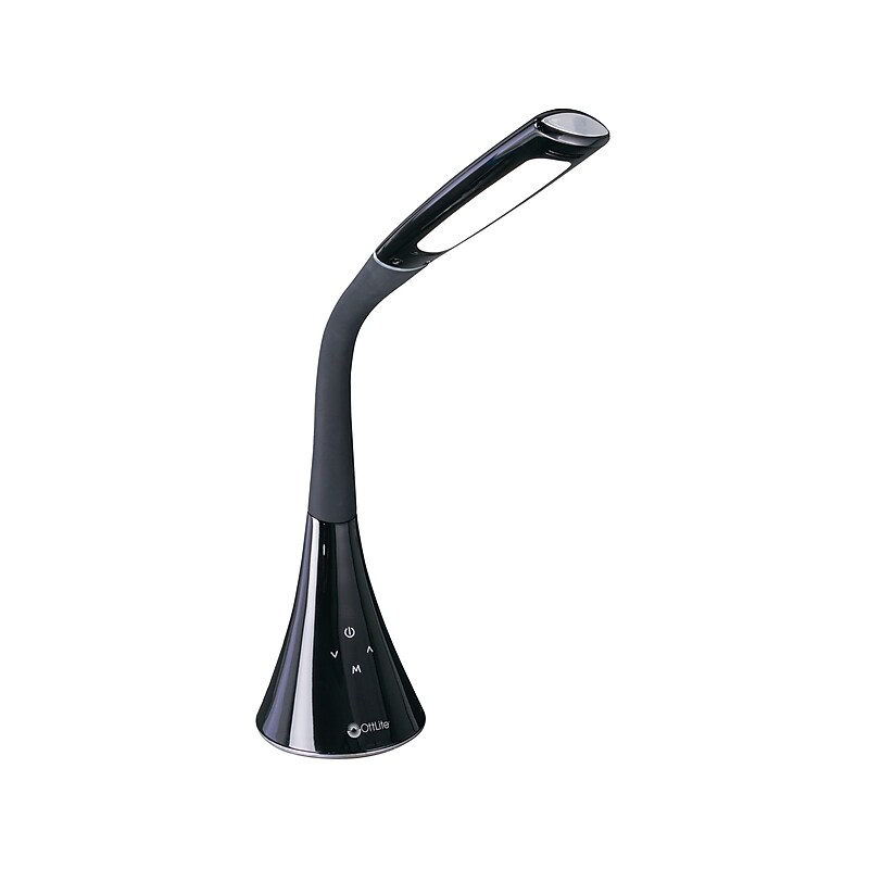 OttLite Wellness Series Swerve LED Desk Lamp, 23.25", Glossy/Matte Black (CSN34KCC-SHPR) image 1