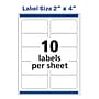Avery Repositionable Inkjet Shipping Labels, 2" x 4", White, 250 Labels/Pack (58163)~#|#~76AA20DF-1FB3-4F1D-86ED87A9173C66D6_sc7