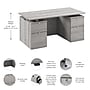Bush Business Furniture Stratus 60x30 Standing Desk, Drawers and Panel, Platinum Gray (SUT011PG)~#|#~76AD2B6F-E82F-4085-892EDD8648B0A8C4_sc7