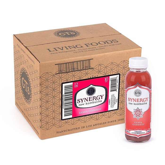 GT's Synergy Kombucha Organic Guava Goddess, 10 oz., 12/Pack