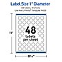 Avery Waterproof Round Laser Multipurpose Labels, 1" Dia., White, 480/Pack (19479399400)~#|#~76B3BDAF-7055-48D1-9CFACD2B875CED8D_sc7