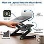 Uncaged Ergonomics WorkEZ Cool 16" Laptop Cooling Stand with 2 Fans, 3 USB Ports, Black (WECB)~#|#~76B40B2D-F42F-41A3-84882FA8899EA31D_sc7